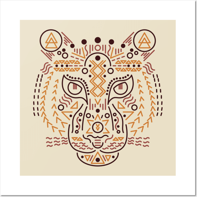 Tiger Face Lines and Shapes Wall Art by JDP Designs